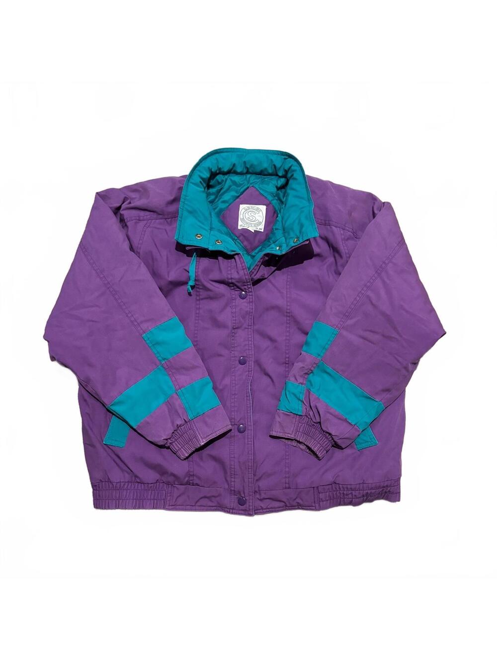Current Seen Ski Jacket Purple and Blue Vintage Puffer